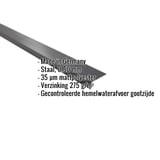 Dakgootprofiel donkergrijs, 0,50 mm staal, matpolyester coating, met ingebedde productgegevens