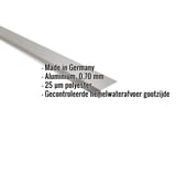 Dakgootprofiel aluminium RAL9007 met ingebouwde gegevens: Made in Germany, 0,70 mm, 25 µm polyester