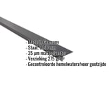 Dakgootprofiel 8x3 cm donkergrijs, 0,50 mm staal met 35 µm matpolyester coating, specificaties getoond
