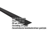 Dakgootprofiel Gitzwart RAL 9005, 0,50 mm staal, met ingebedde productgegevens