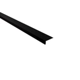 Dakgootprofiel Gitzwart RAL 9005, 0,50 mm staal, 95 graden hoek, schuin van boven