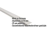 Dakgootprofiel aluminium Zilver-Metallic, 0,70 mm, met ingebedde gegevens over materiaal en coating