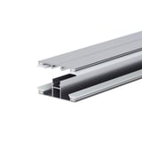 DUO middenprofiel 10 mm van blank aluminium, licht geopend met zichtbare afdichtingsgroeven