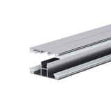 DUO middenprofiel 10 mm van blank aluminium, licht geopend met zichtbare afdichtingen en holle kamers