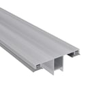 DUO middenprofiel 10 mm van blank aluminium, zijaanzicht met H-profiel en afdichtingen