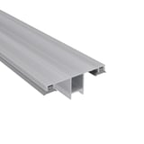DUO middenprofiel van blank aluminium, 10 mm, met H-vormige doorsnede en zijdelingse klemstrips
