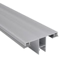 DUO middenprofiel 16 mm van blank aluminium, bovenaanzicht schuin