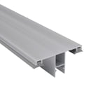 Aluminium DUO middenprofiel 16 mm, blank, met zijdelingse klemribben en H-vormige doorsnede