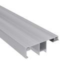 DUO randprofiel van blank aluminium, 10 mm, hoofdweergave met holle kamer en bevestigingsgroeven