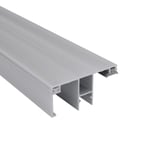 DUO randprofiel 16 mm van blank aluminium, zijaanzicht met holle kamerstructuur