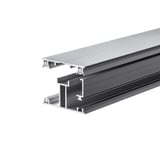ECO randprofiel 16 mm van blank aluminium, schuin van onder met afdichtingen