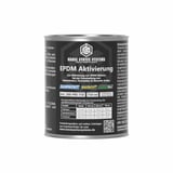 EPDM activering 750 ml blik van DACHPROTECT, zwart etiket met productinformatie en QR-code