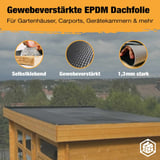 EPDM dakfolie Easystick | Zwart | 1,30 mm | Lengte 5,00 m x Breedte 0,50 m