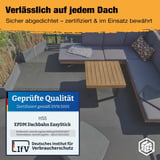 EPDM dakfolie Easystick | Zwart | 1,30 mm | Lengte 5,00 m x Breedte 0,50 m
