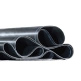 Detailaanzicht van de opgerolde zwarte EPDM dakfolie DACHPROTECT 1,20 mm