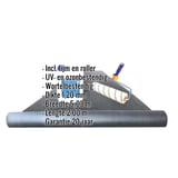 EPDM dakfolie voordeelpakket met ingebedde gegevens over materiaal, dikte, breedte, lengte en garantie