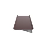 Felsdakplaat 33/500-LE Wijnrood (RAL 3005) 0,50 mm, doorsnede met anti-condensvlies en overlap
