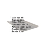 Felsplaat 33/500-LE, grijs aluminiumkleurig, met ingebedde productgegevens over materiaal en afmetingen