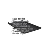 Felsplaat 33/500-LE zwart, 0,50 mm staal, matpolyester coating, met ingebedde specificaties