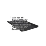 Felsplaat 33/500-LE zwart, 0,50 mm staal, met ingebedde productgegevens