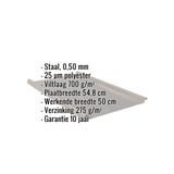 Felsplaat 33/500-LR, grijs, met ingebedde specificaties voor materiaal, dikte en coating