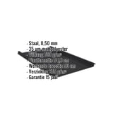 Felsplaat 33/500-LR zwart, 0,50 mm staal, met ingebedde productgegevens