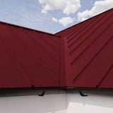 Felsplaat 33/500-LR wijnrood op dak, detail van de felsnaden