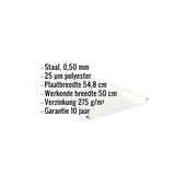 Felsplaat 33/500-LR, zuiverwit, met ingebedde technische gegevens