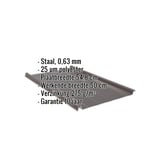 Staande felsplaat 33/500-LR, staal 0,63 mm, RAL 8017, met ingebedde technische gegevens