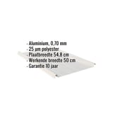 Felsdakplaat aluminium Zilver-Metallic, 0,70 mm, met ingebedde productgegevens