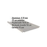 Felsplaat 33/500-LR aluminium 0,70 mm RAL9007 met ingebedde productgegevens