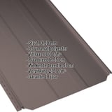 Staande naadplaat PD-510-S damwandplaat 0,50 mm Chocoladebruin met productgegevens