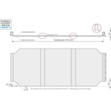 Technische tekening damwandplaat PD-510-S Trapez met werkende breedte 510 mm en ribhoogte 2 mm