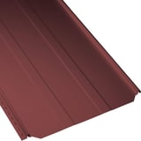Staande naad dakpaneel PD-510-S trapezium kersrood 0,50 mm, detail van profilering en zijkant