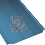 Damwandplaat PD-510-S Gentiaanblauw RAL 5010 met ingebedde productgegevens