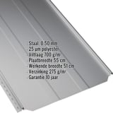 Staande felsplaat PD-510-S trapezium, Zilver-Metallic, met ingebedde productgegevens
