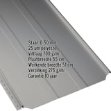 Staande felsplaat PD-510-S, grijs aluminiumkleurig, met ingebedde technische gegevens