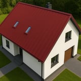 Felsplaat PD-510-S kersrood op een eengezinswoning met garage