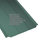 Staande felsplaat PD-510-S trapezium mosgroen, 0,50 mm, met weergegeven productgegevens