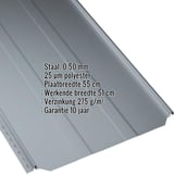 Staande felsplaat PD-510-S trapezium Pelsgrijs, 0,50 mm, met ingebedde technische gegevens