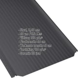 Felsplaten PD-510-S Micro Gitzwart RAL 9005, 0,50 mm, met ingebedde productgegevens