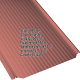 Felsplaat PD-510-S Koraalrood, microprofilering, met ingebedde specificaties