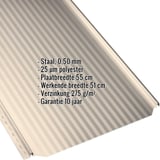 Felsplaat PD-510-S Micro, licht ivoorkleurig, met ingebedde gegevens over materiaal, dikte en coating