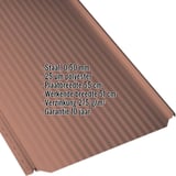 Felsplaten PD-510-S Micro in koperbruin (RAL 8004) met ingebedde gegevens over materiaal en coating