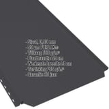 Felsplaat PD-510-S Gitzwart RAL 9005, 0,50 mm staal met PURLAK coating, productinformatie getoond