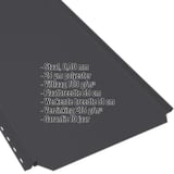 Staande felsplaat PD-510-S Gitzwart RAL 9005 met ingebedde technische gegevens