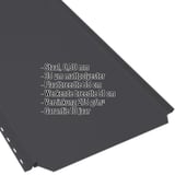 Staande felsplaat PD-510-S Gitzwart, 0,50 mm, met ingebedde productgegevens