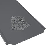 Felsplaat PD-510-S in antracietgrijs, 0,50 mm, met PURLAK-coating, gegevens weergegeven