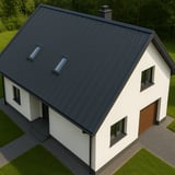 Felsplaat PD-510-S in antracietgrijs op een eengezinswoning met garage, bovenaanzicht