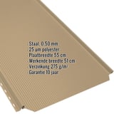Felsplaat PD-510-S in Zandgeel (RAL 1002) met ingebedde technische gegevens